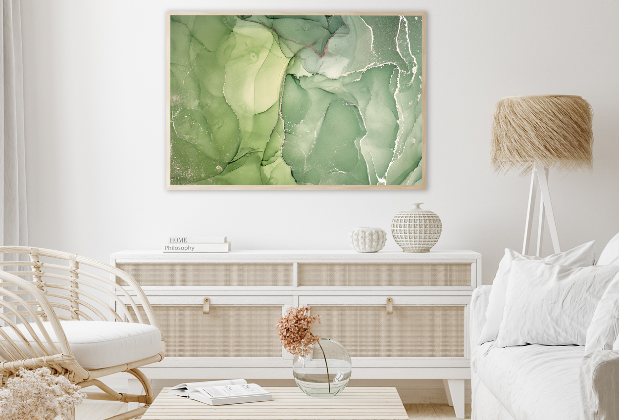 Green & White Abstract Design Home Decor Premium Quality Poster Print Choose Your Sizes