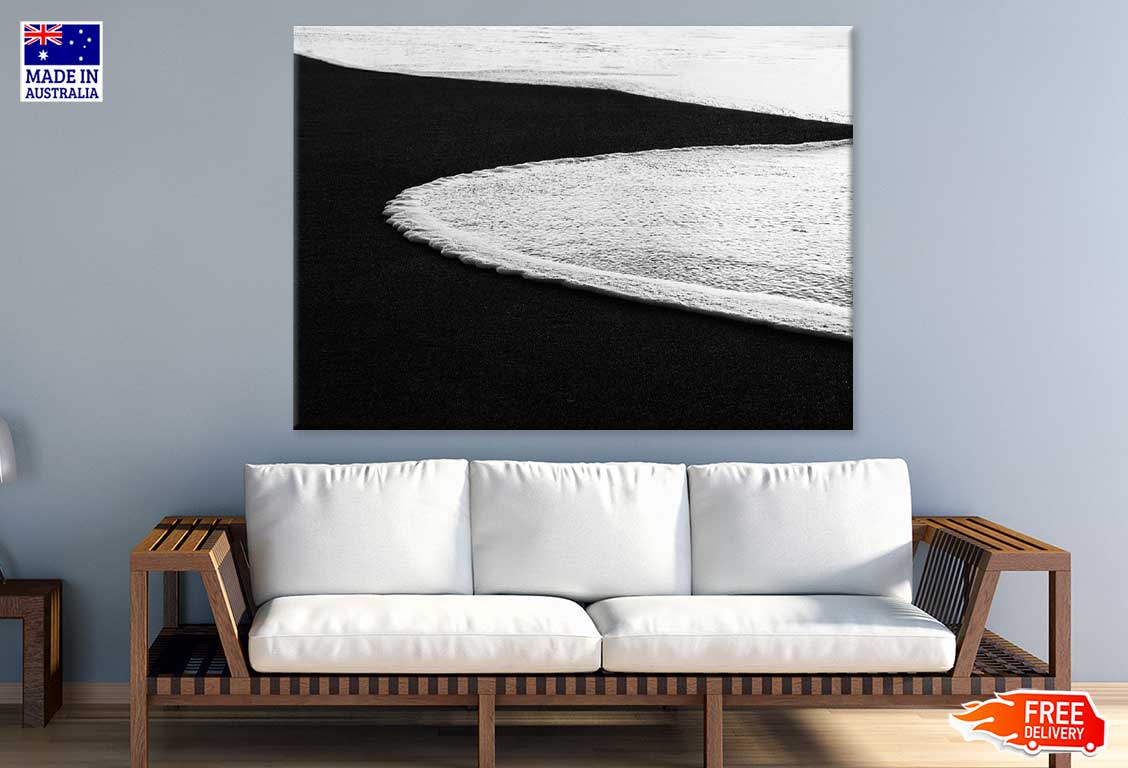 Black Sand Beach Abstract Design Print 100% Australian Made