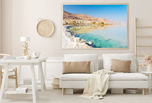 Sea Coastline & White Salt Rocks Photograph Home Decor Premium Quality Poster Print Choose Your Sizes