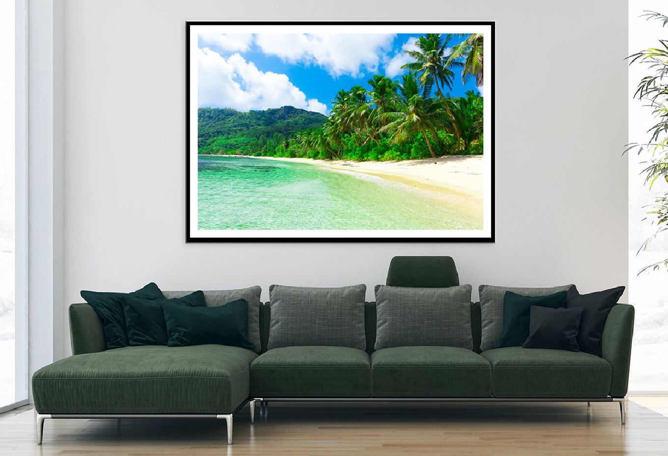 Green Forest near Calm Sea View Photograph Home Decor Premium Quality Poster Print Choose Your Sizes