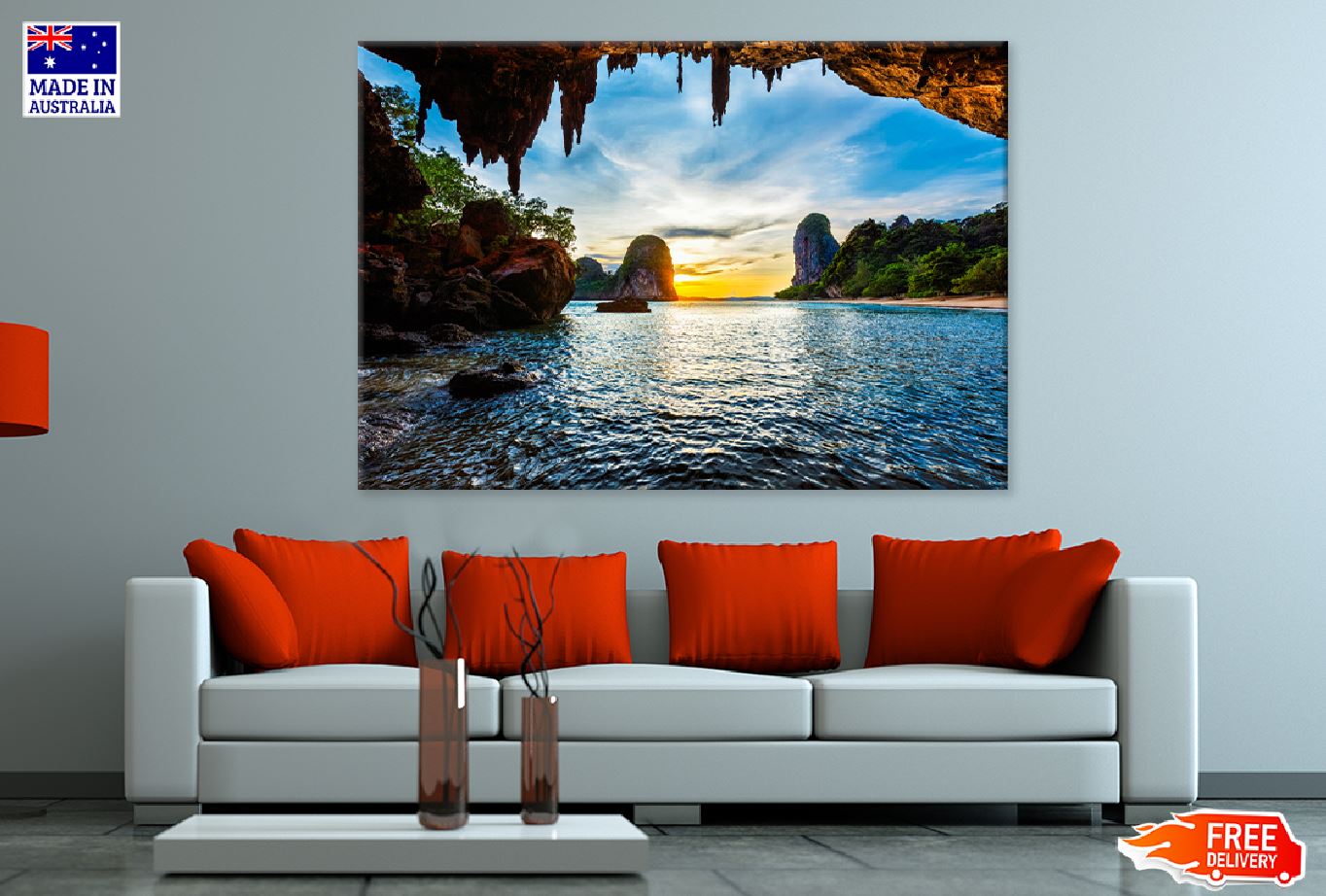 Pranang Beach on Sunset Scenery Photograph Print 100% Australian Made