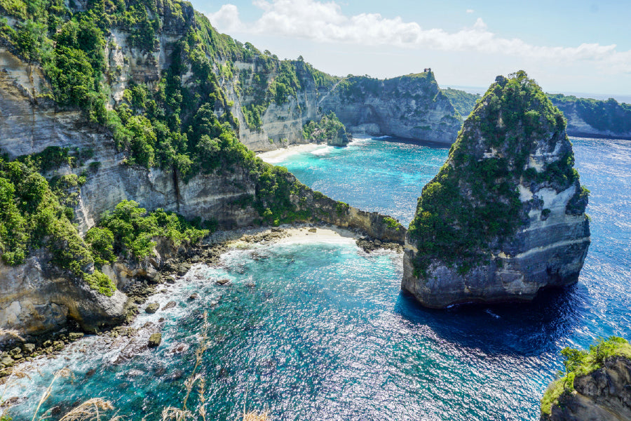 Nusa Penida Beach with Cliff View Photograph Print 100% Australian Made