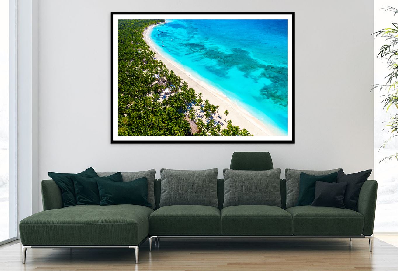 Caribbean Island & Tress Aerial View Photograph Home Decor Premium Quality Poster Print Choose Your Sizes
