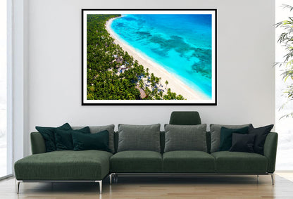 Caribbean Island & Tress Aerial View Photograph Home Decor Premium Quality Poster Print Choose Your Sizes