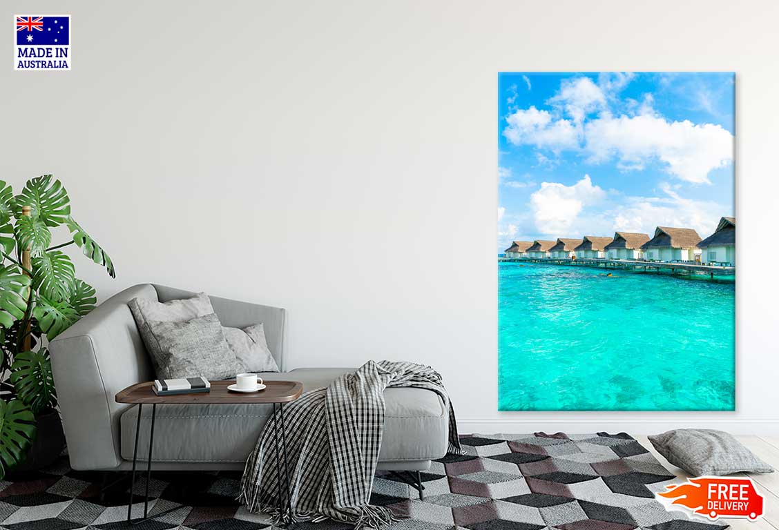 Maldives Resort Hotel Island Sea Photograph Print 100% Australian Made