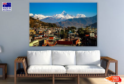 Pokhara City & Mountains in Nepal Photograph Print 100% Australian Made