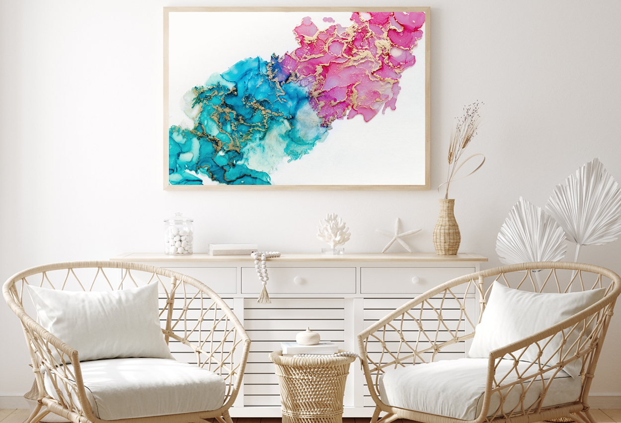 Pink & Blue Abstract Design Home Decor Premium Quality Poster Print Choose Your Sizes