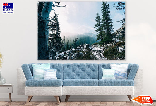 Snow Mountains & Forest Photograph Print 100% Australian Made