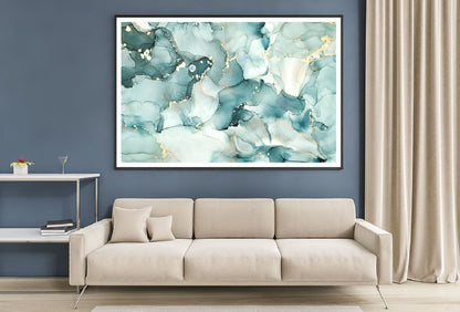 Grey Green & Gold Abstract Design Home Decor Premium Quality Poster Print Choose Your Sizes