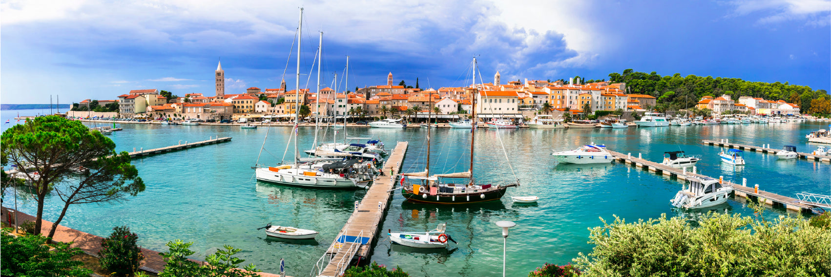 Panoramic Canvas Old Town Sea View Photograph Croatia High Quality 100% Australian Made Wall Canvas Print Ready to Hang