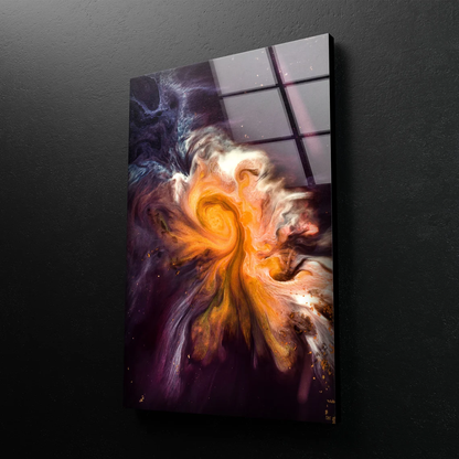 Orange Purple & Pink Abstract Cloud Design Acrylic Glass Print Tempered Glass Wall Art 100% Made in Australia Ready to Hang