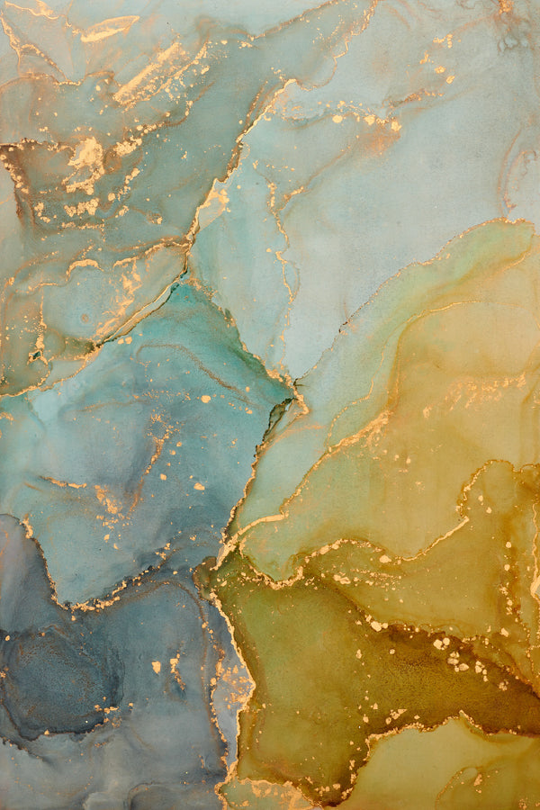 Blue & Gold Texture Abstract Design Print 100% Australian Made