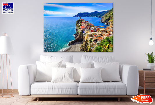Village & Sea Sky View Photograph Print 100% Australian Made