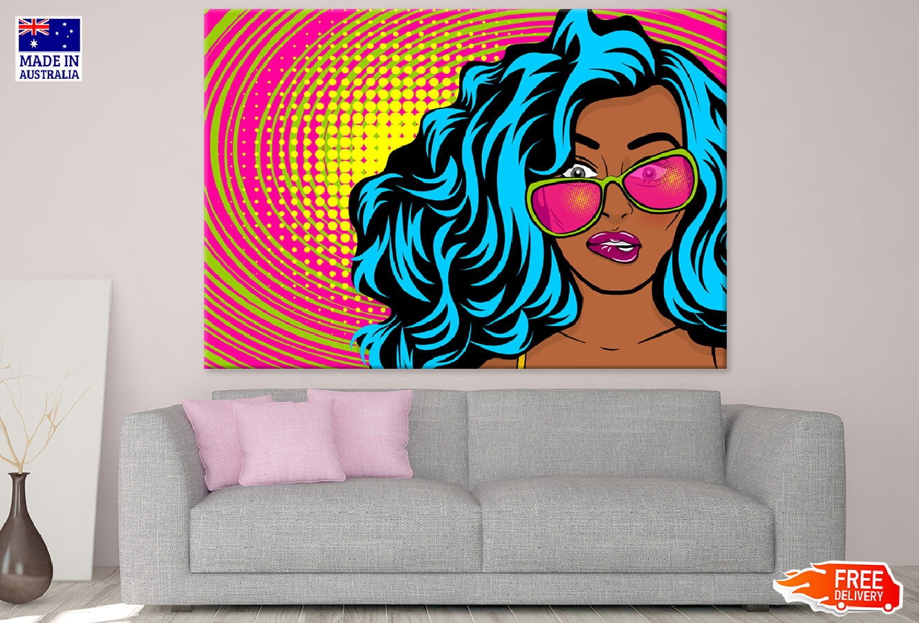 Fashion Girl With Sunglasses Illustration Print 100% Australian Made