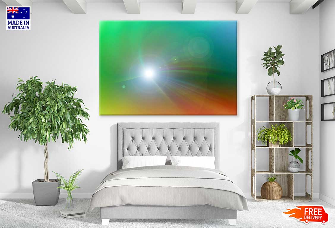Green Yellow & Red Digital Abstract Design Print 100% Australian Made