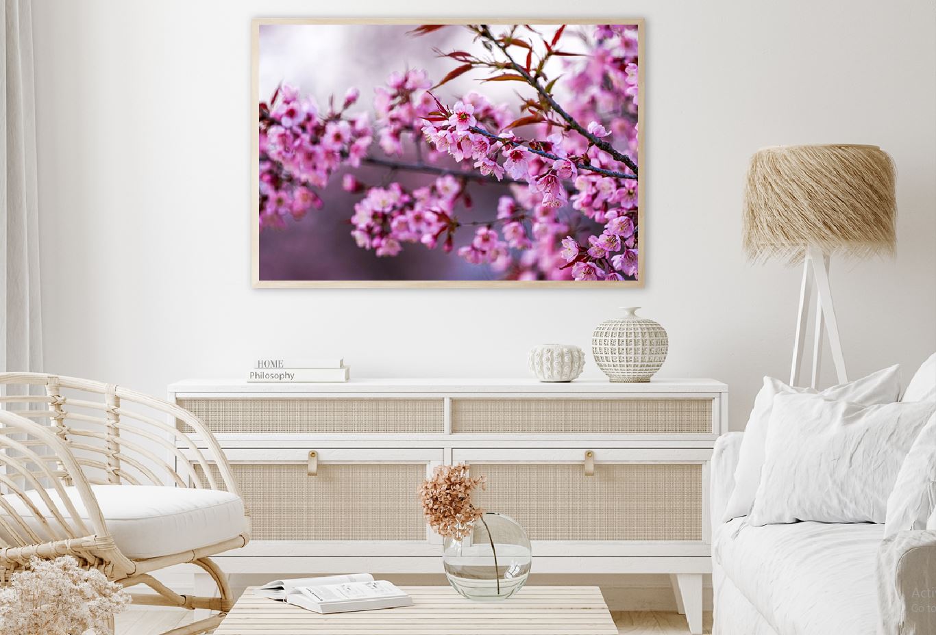 Prunus Tree Pink Flowers Branch Photograph Home Decor Premium Quality Poster Print Choose Your Sizes