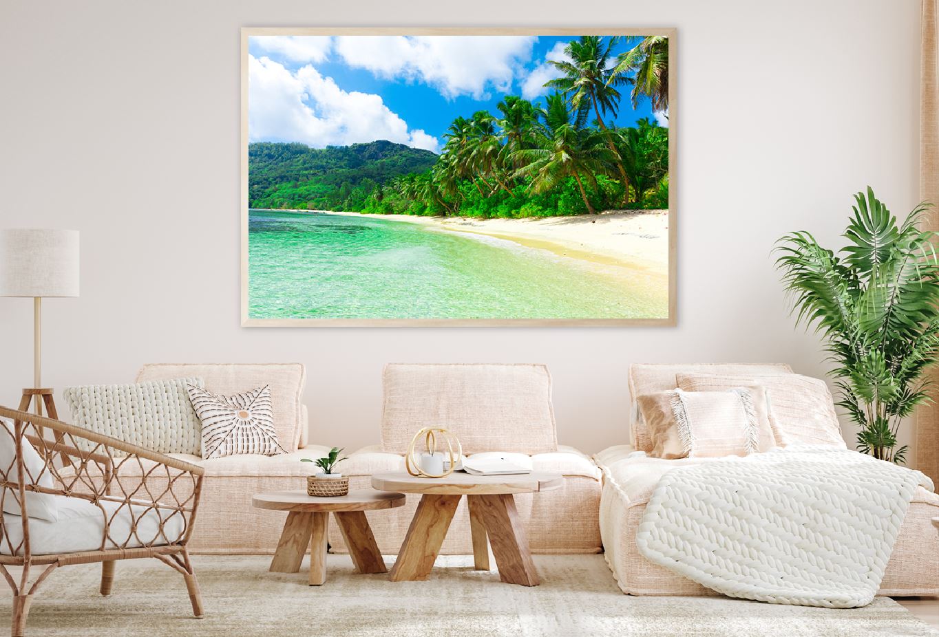 Green Forest near Calm Sea View Photograph Home Decor Premium Quality Poster Print Choose Your Sizes