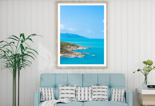 Tropical Rocky Sea with Blue Sky View Photograph Home Decor Premium Quality Poster Print Choose Your Sizes