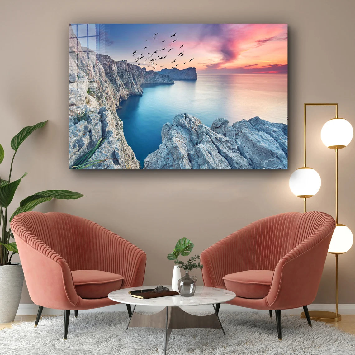 Cape Formentor Sunset Print Tempered Glass Wall Art 100% Made in Australia Ready to Hang