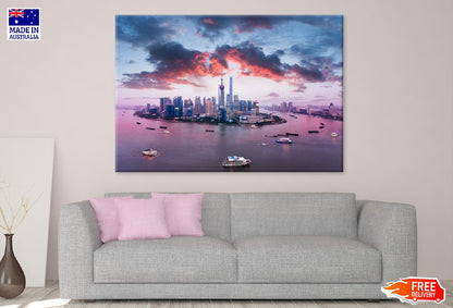 Shanghai Skyline & Huangpu River View Photograph Print 100% Australian Made