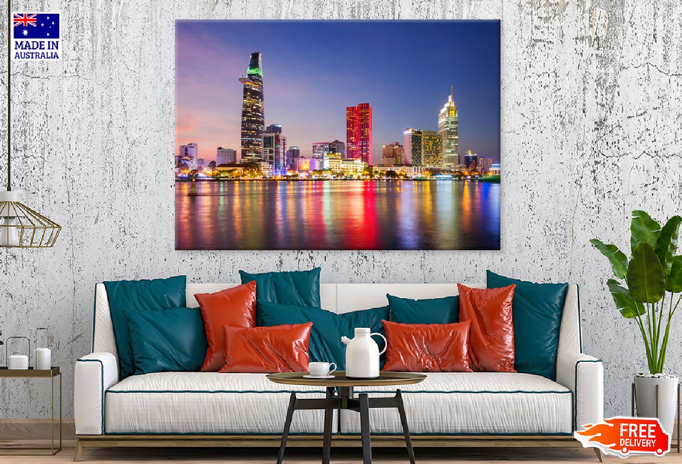 Ho Chi Minh City Night Lake View Photograph Print 100% Australian Made