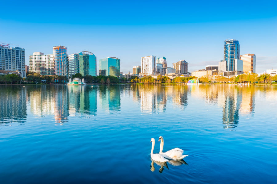 Lake Eola Park Orlando City View Photograph Home Decor Premium Quality Poster Print Choose Your Sizes