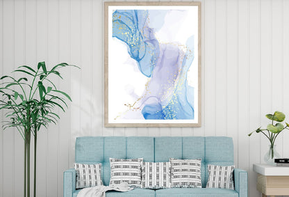Blue Pink & Gold Lines Abstract Design Home Decor Premium Quality Poster Print Choose Your Sizes