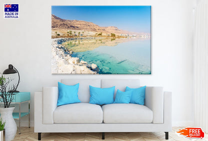 Sea Coastline & White Salt Rocks View Print 100% Australian Made