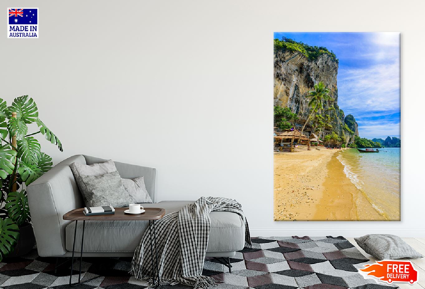 Cliff with Tonsai Beach View Photograph Print 100% Australian Made