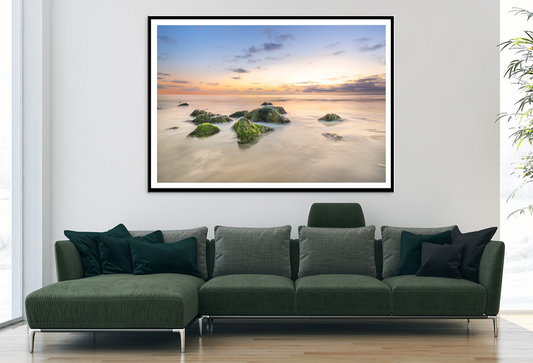 Rocks On Sea & Sunset Scenery View Photograph Home Decor Premium Quality Poster Print Choose Your Sizes