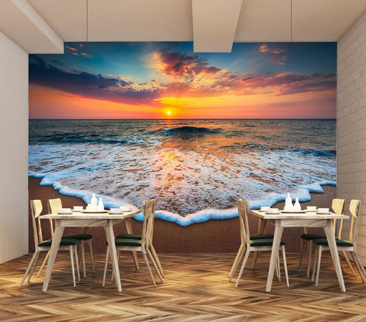 Wallpaper Murals Peel and Stick Removable Beach Sunset High Quality