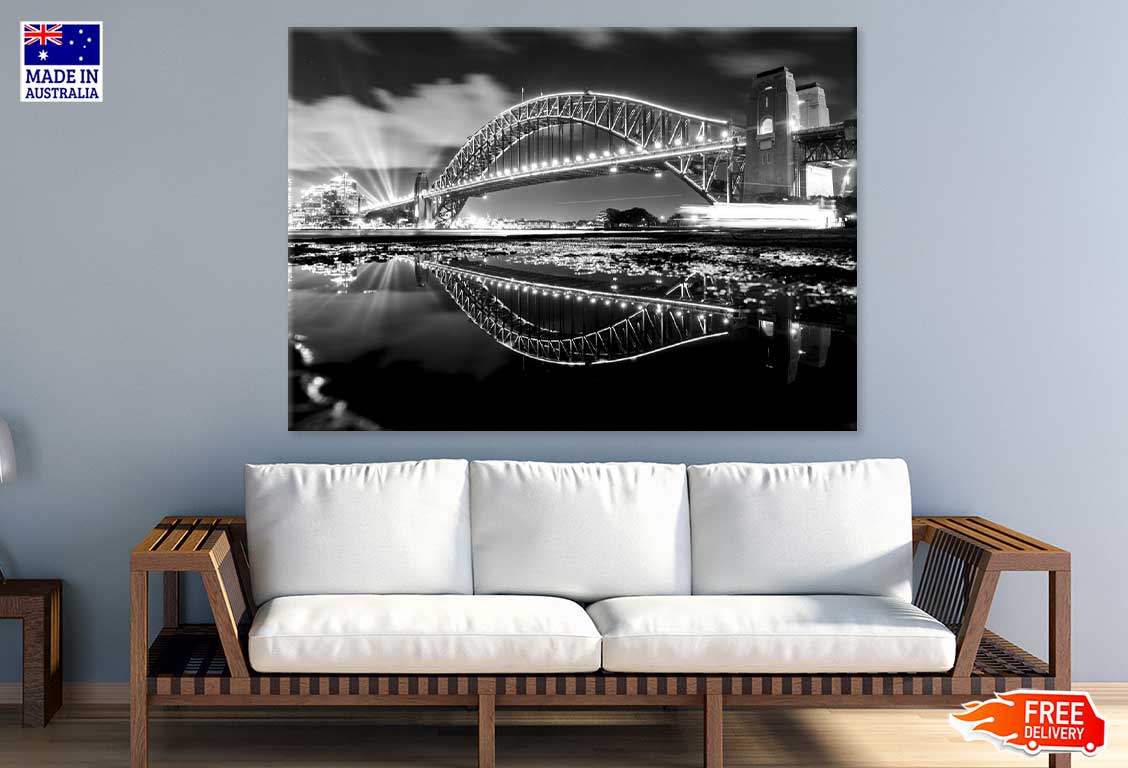 Sydney Harbour Bridge B&W View Photograph Print 100% Australian Made