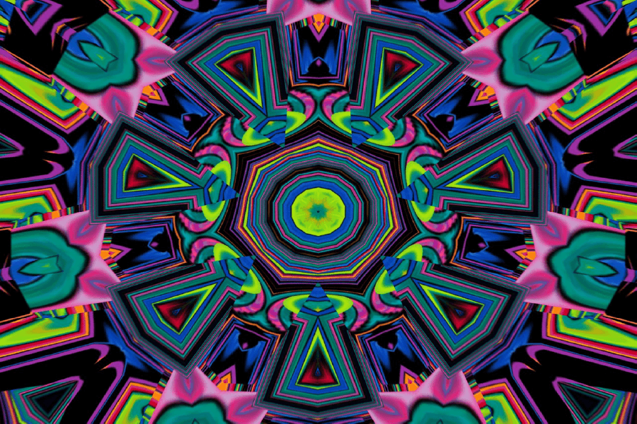 Pink Green & Blue Trippy Abstract Design Print 100% Australian Made