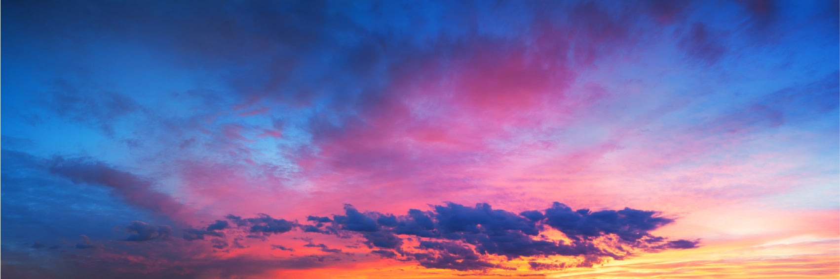 Panoramic Canvas Clouds & Sunrise Over Mountains High Quality 100% Australian Made Wall Canvas Print Ready to Hang