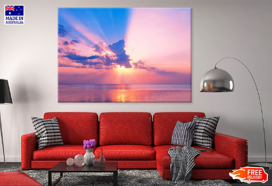 Pink Sky Beach Sunset Photograph Print 100% Australian Made