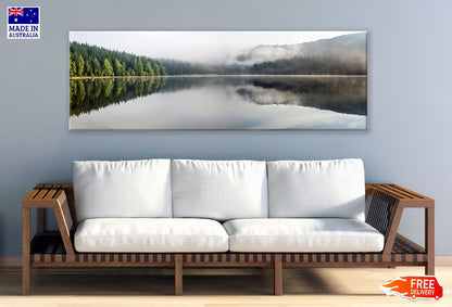Panoramic Canvas Forest View on Lake Photograph High Quality 100% Australian Made Wall Canvas Print Ready to Hang