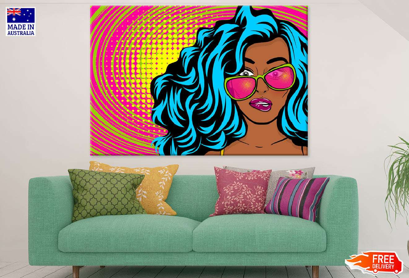 Fashion Girl With Sunglasses Illustration Print 100% Australian Made