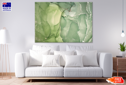 Green & White Abstract Design Print 100% Australian Made