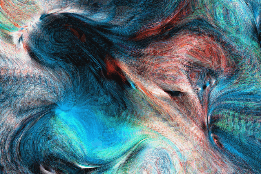 Blue & Red Abstract Design Print 100% Australian Made