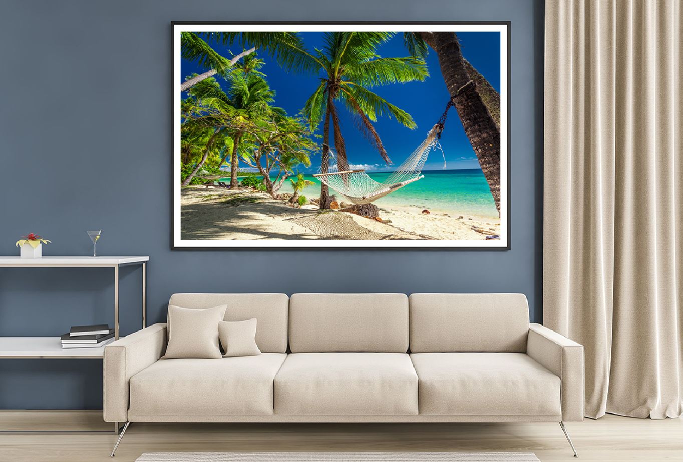 Hammock Near Fiji Island Beach View Photograph Home Decor Premium Quality Poster Print Choose Your Sizes