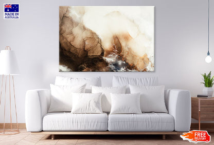 Brown & White Abstract Design Print 100% Australian Made