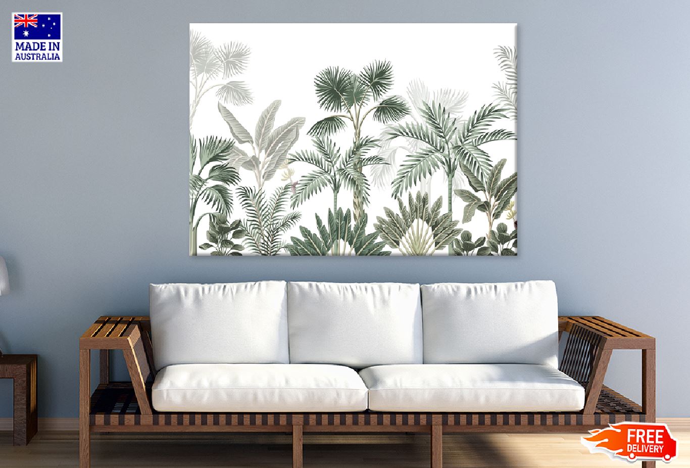 Various Tropical Trees Vector Art Print 100% Australian Made