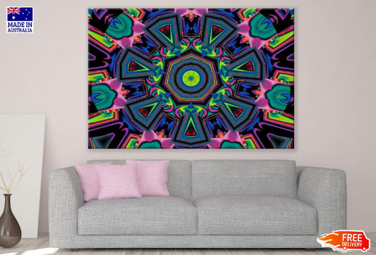 Pink Green & Blue Trippy Abstract Design Print 100% Australian Made