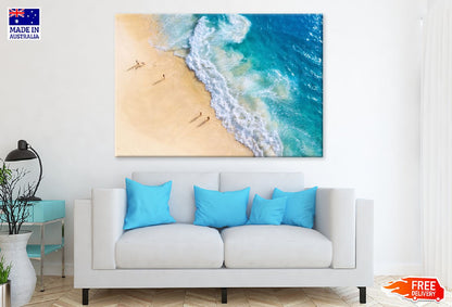 People on Nusa Penida Sea Aerial View Photograph Print 100% Australian Made