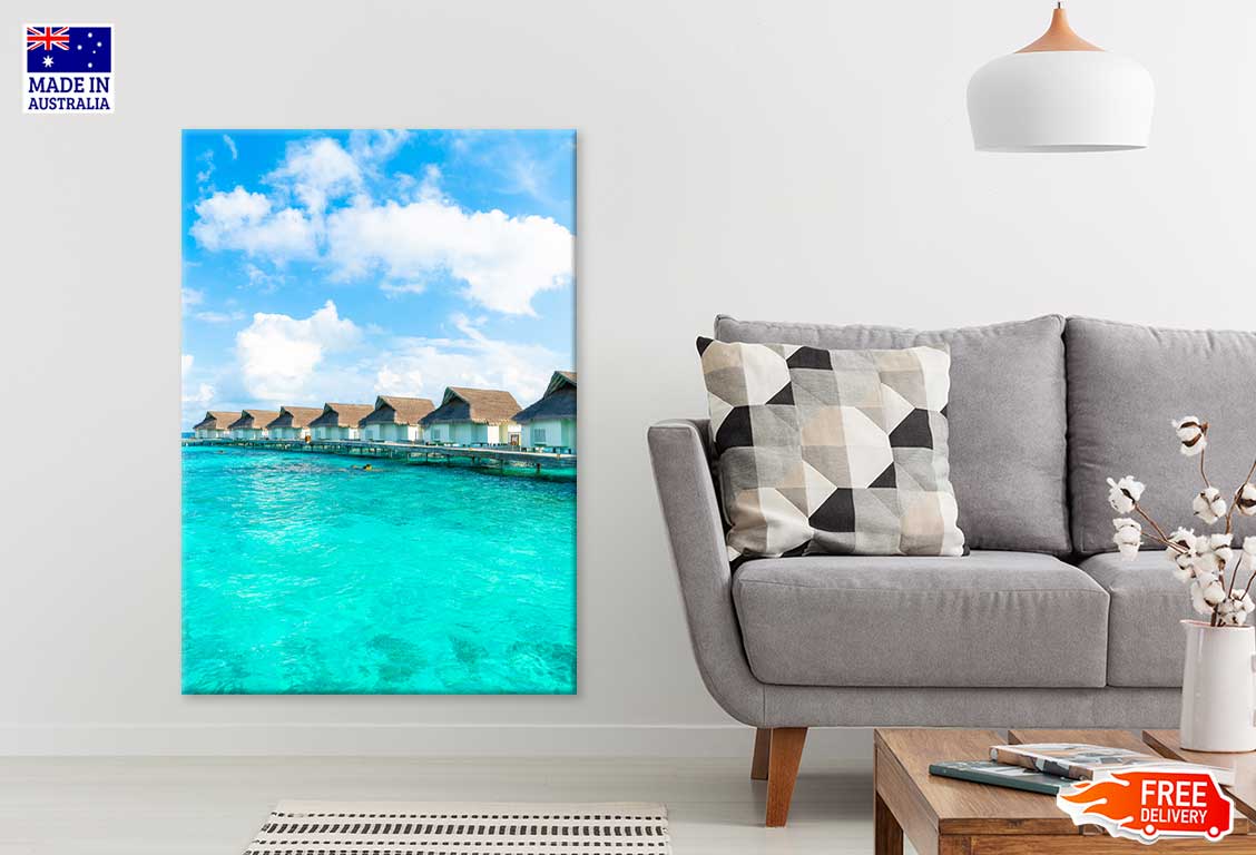 Maldives Resort Hotel Island Sea Photograph Print 100% Australian Made