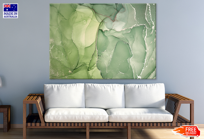 Green & White Abstract Design Print 100% Australian Made