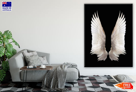 Huge Wings on Black Photograph Print 100% Australian Made