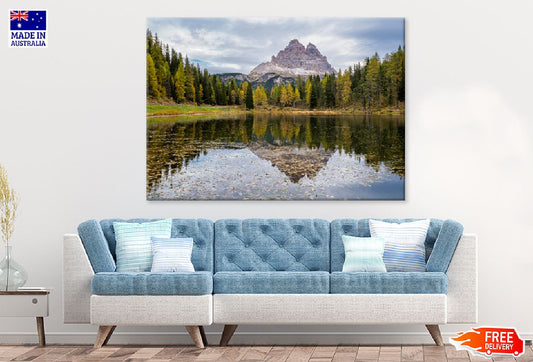 Tre Cime di Lavaredo Peaks & Lake View Photograph Print 100% Australian Made