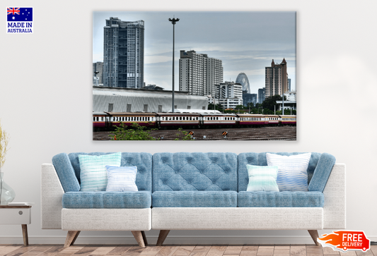 Train & Trailway Station In City Photograph Print 100% Australian Made