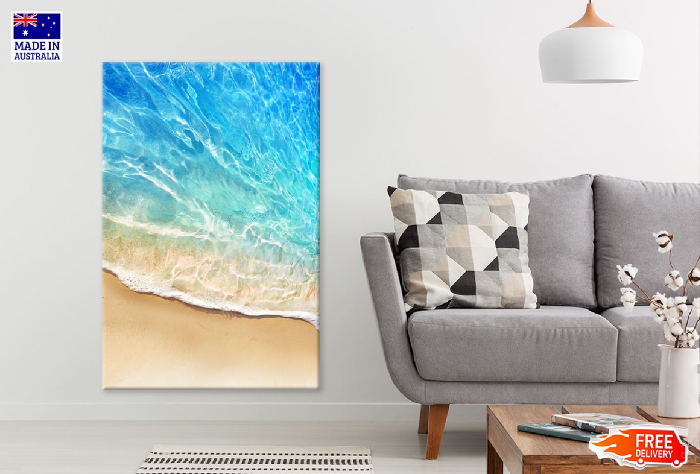Clear Blue Sea Waves & Sand View Photograph Print 100% Australian Made